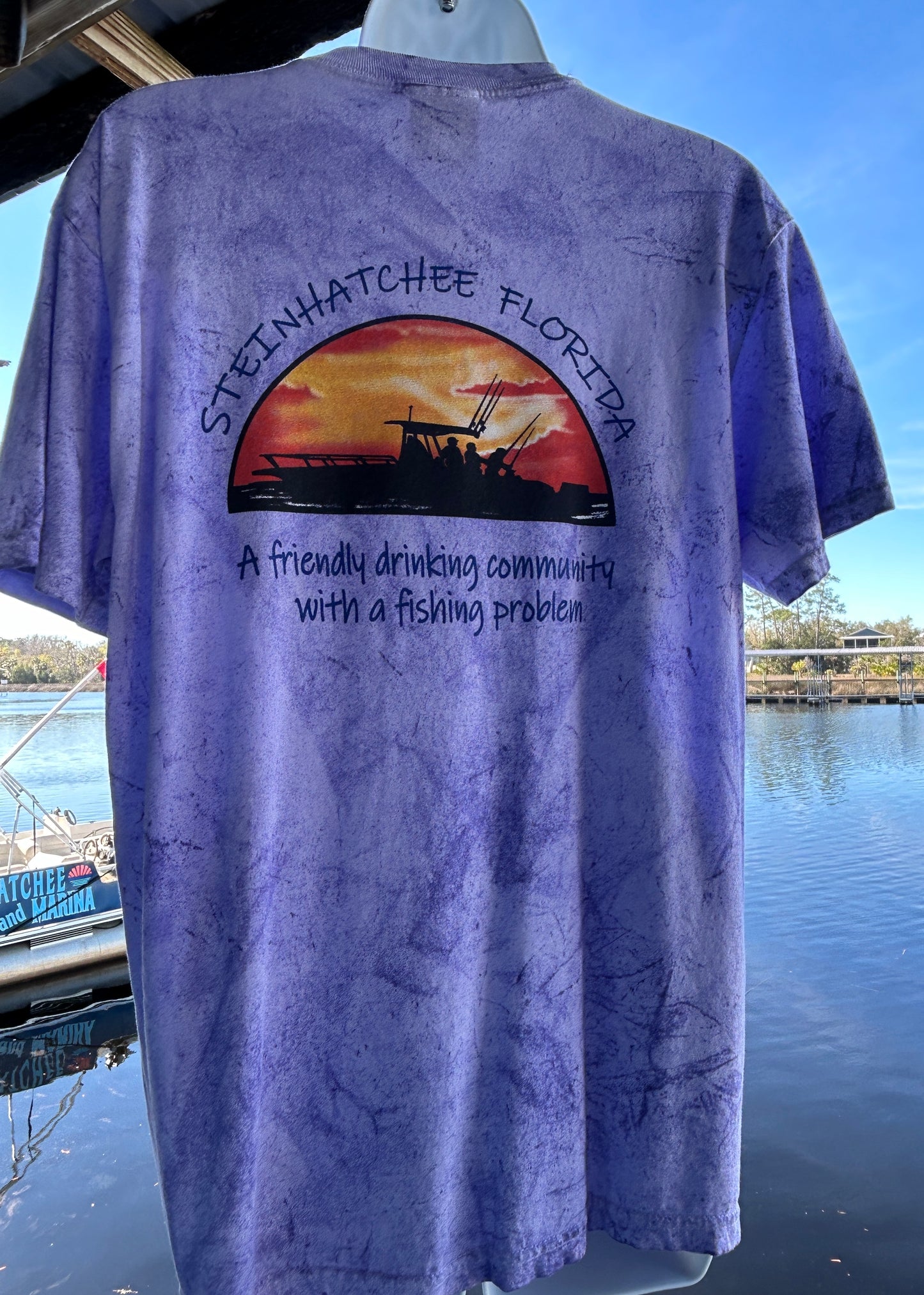 Comfort Colors “A Friendly Drinking Community with a Fishing Problem” Steinhatchee Florida Tshirt